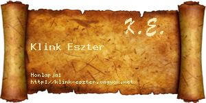 Klink Eszter névjegykártya